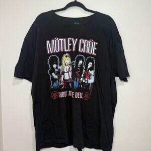 Motley Crue Shout At‎ The Devil Graphic Print Band Tee T-Shirt 2XL